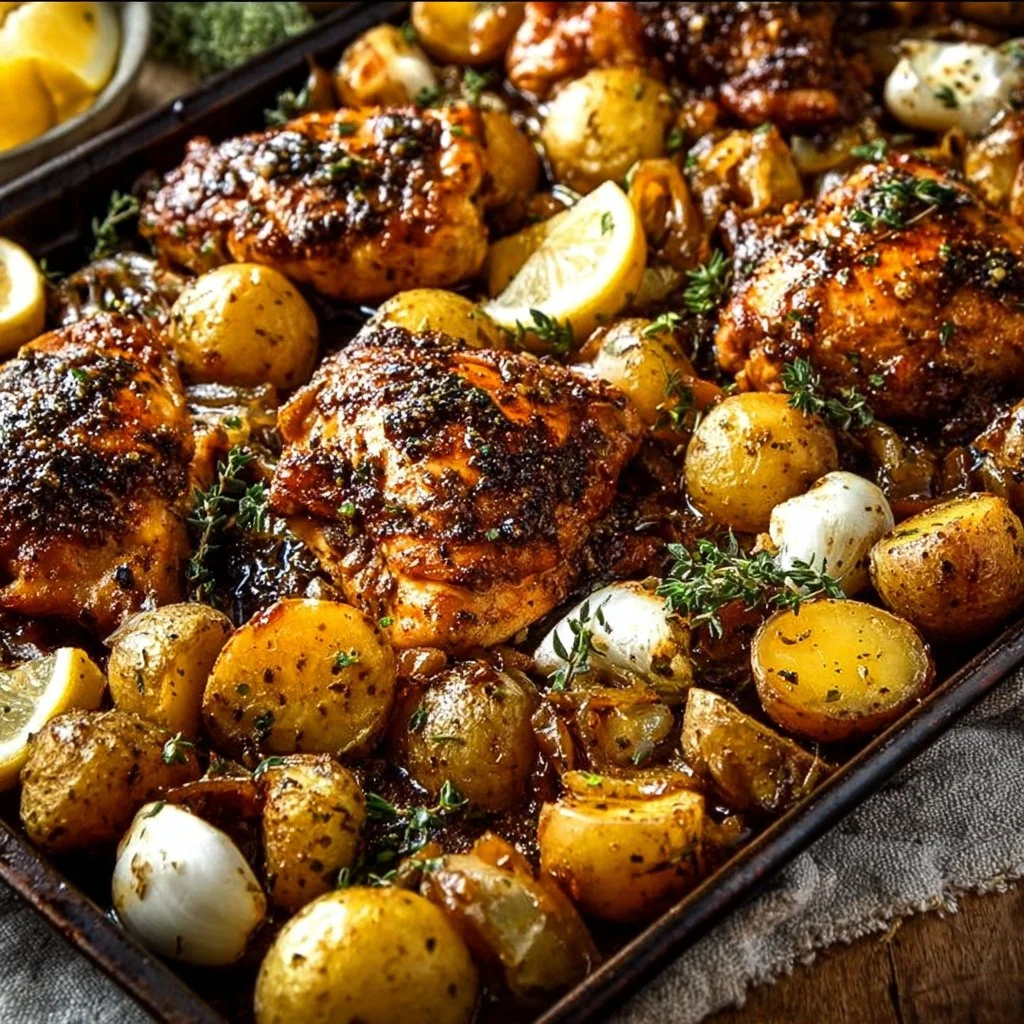 Sheet Pan Lemon Balsamic Chicken and Potatoes