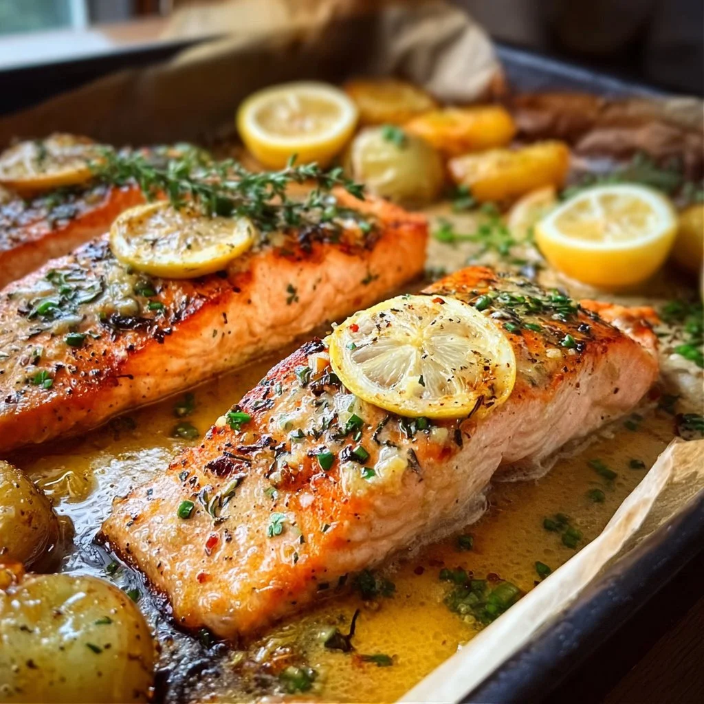 Sheet Pan Lemon Garlic Butter Salmon