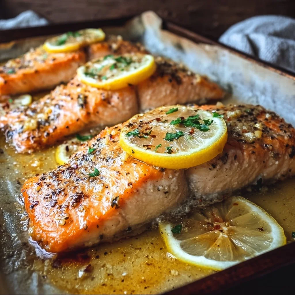 Sheet Pan Lemon Garlic Butter Salmon