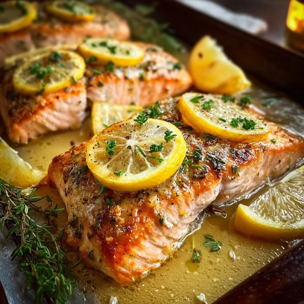 Sheet Pan Lemon Garlic Butter Salmon