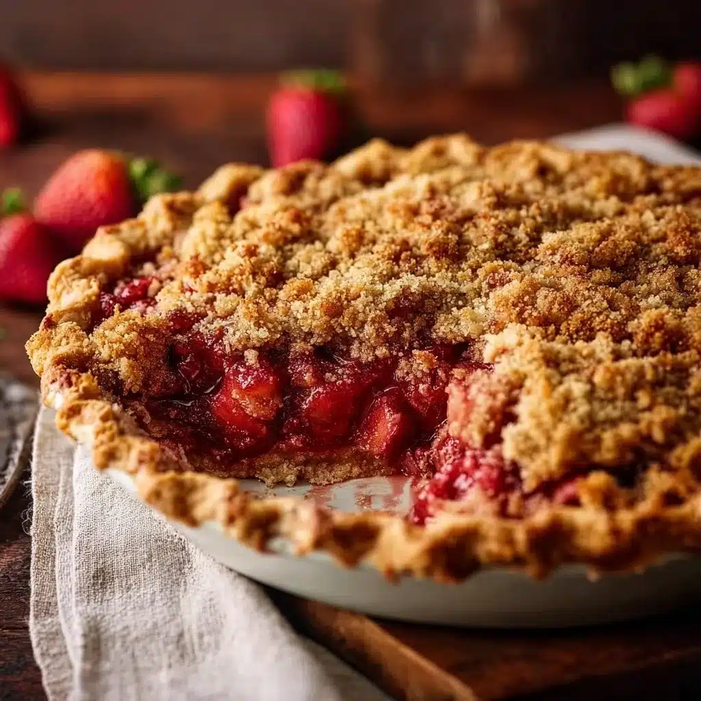 Simple Strawberry Rhubarb Pie with Crumb Topping