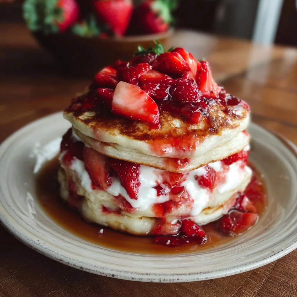 Strawberry Cheesecake Pancakes