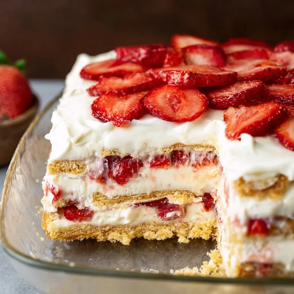 Strawberry Cream Cheese Icebox Cake