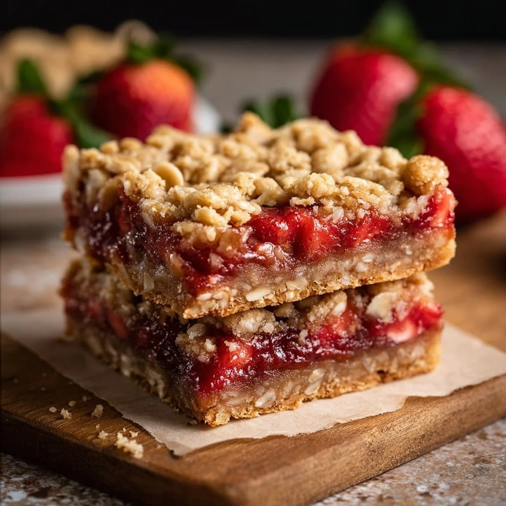 Strawberry Oatmeal Crumble Bars