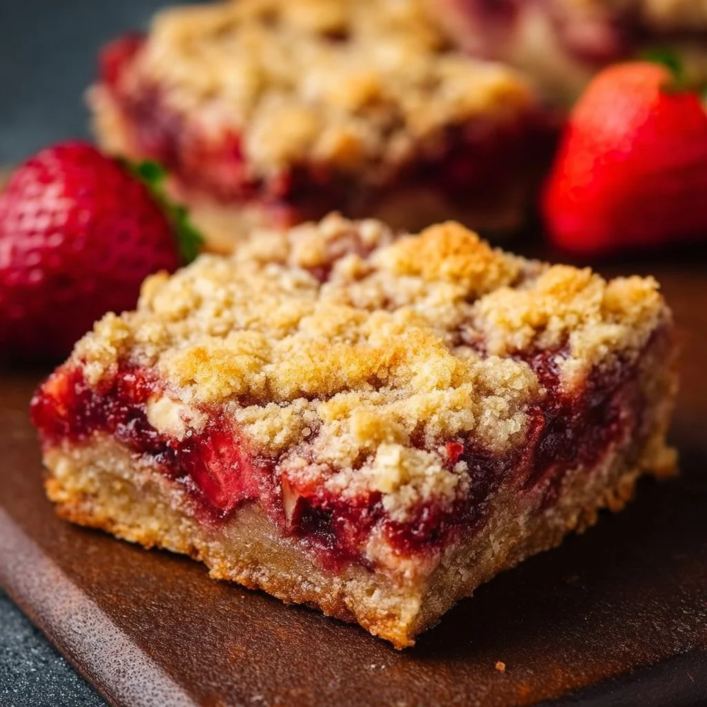 Strawberry Oatmeal Crumble Bars