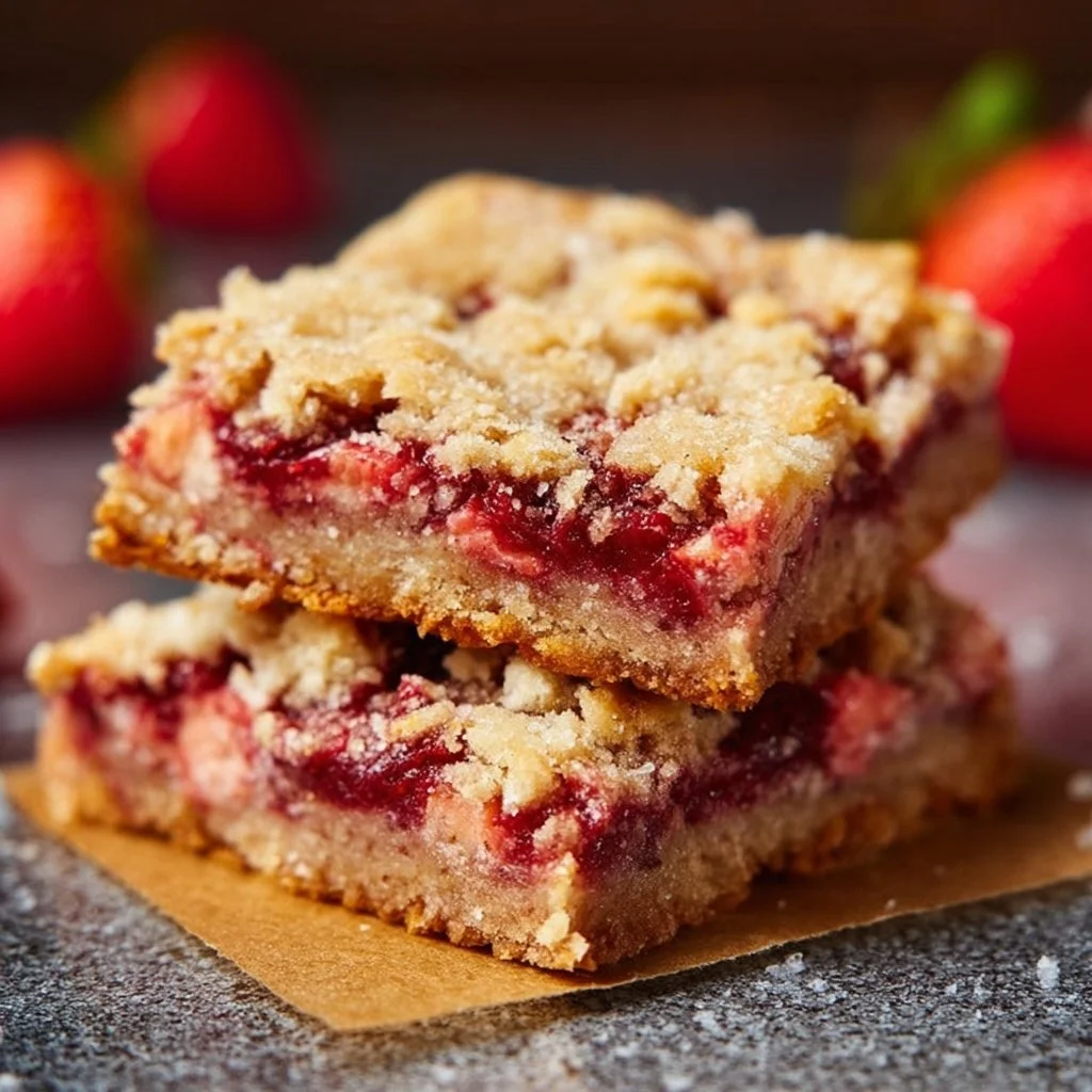 Strawberry Oatmeal Crumble Bars