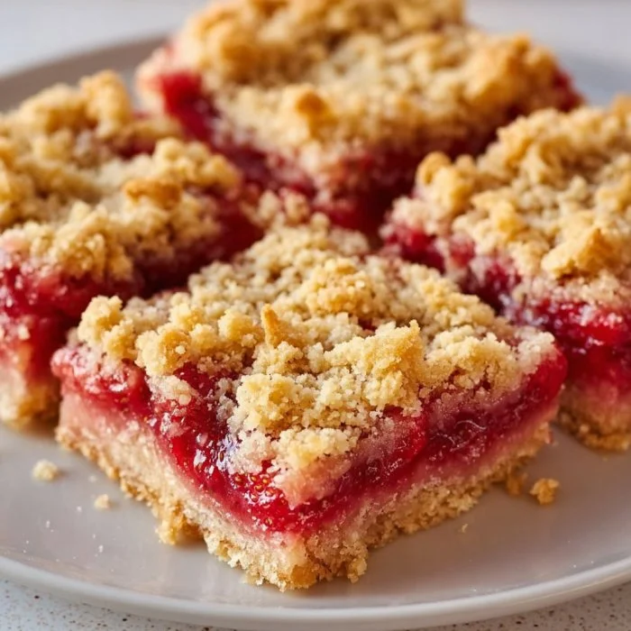 Strawberry Rhubarb Crumb Bars Recipe