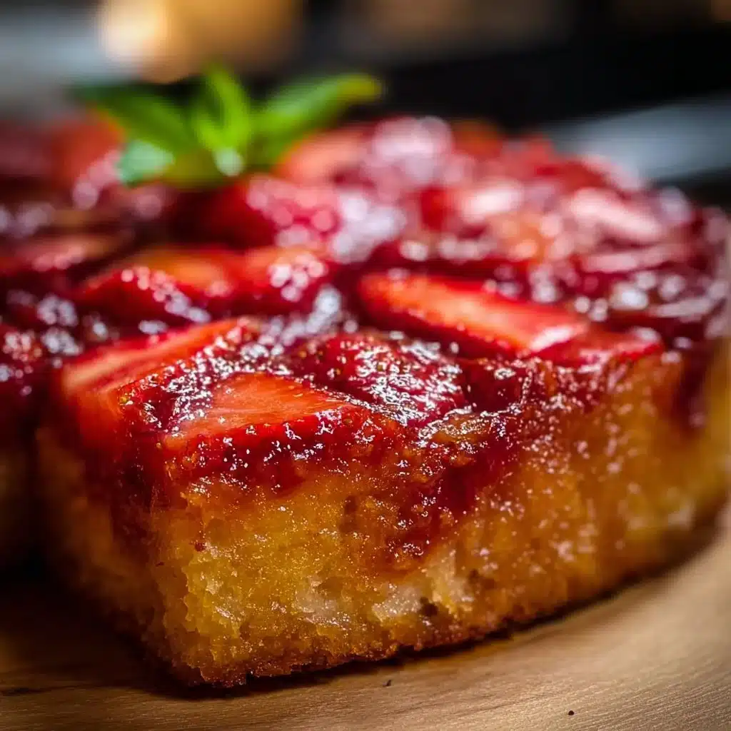 Strawberry Rhubarb Upside Down Cake
