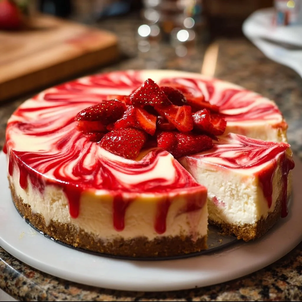 Strawberry Swirl Cheesecake Recipe