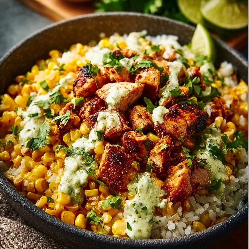 Street Corn Chicken Rice Bowl