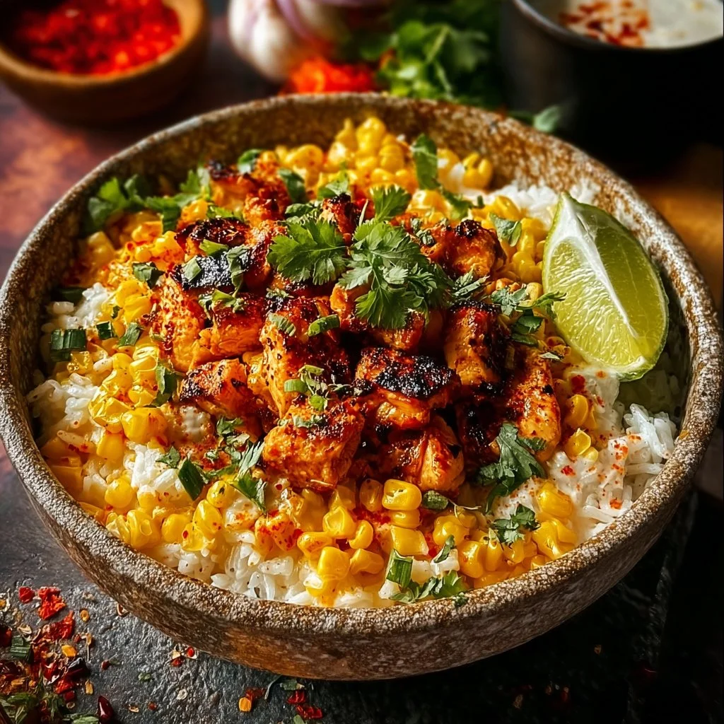 Street Corn Chicken Rice Bowl