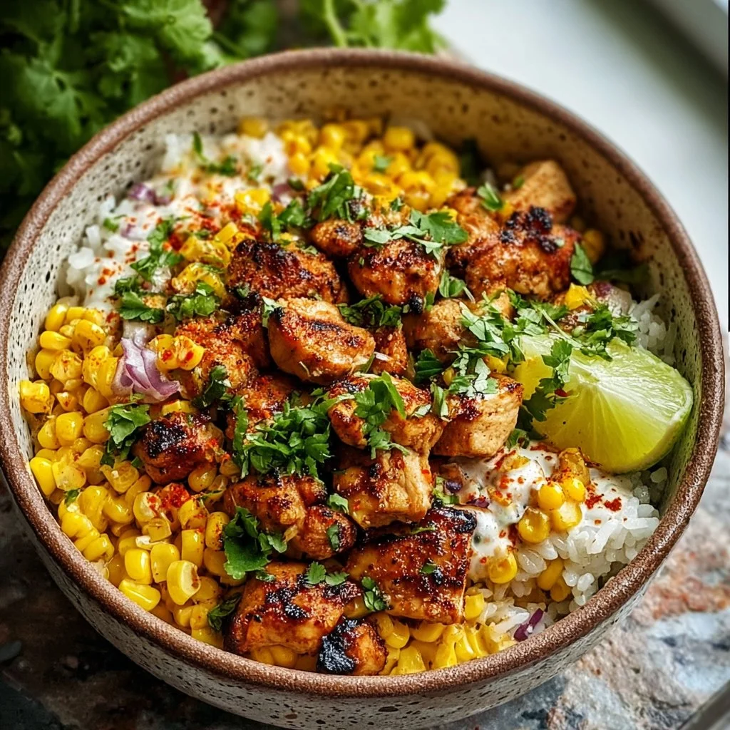 Street Corn Chicken Rice Bowl