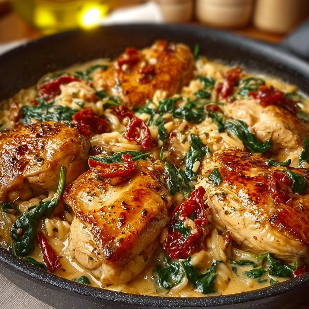 Tuscan Chicken with Spinach and Sun-Dried Tomatoes