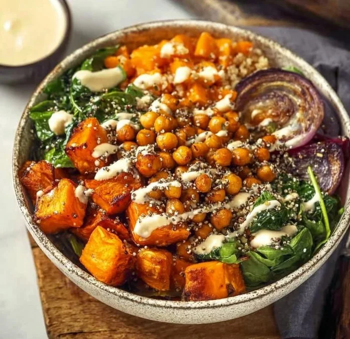 Vegan Sweet Potato Chickpea Buddha Bowl