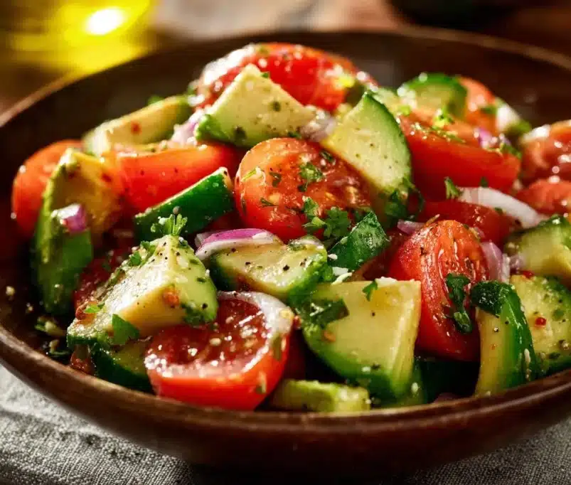 Avocado, Tomato and Cucumber Salad 3 Avocado, Tomato and Cucumber Salad