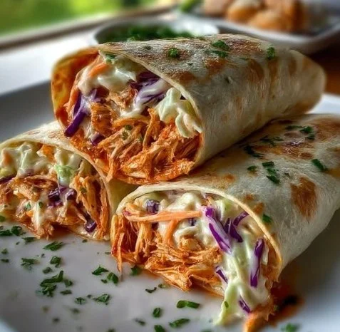 BBQ Chicken Coleslaw Wraps