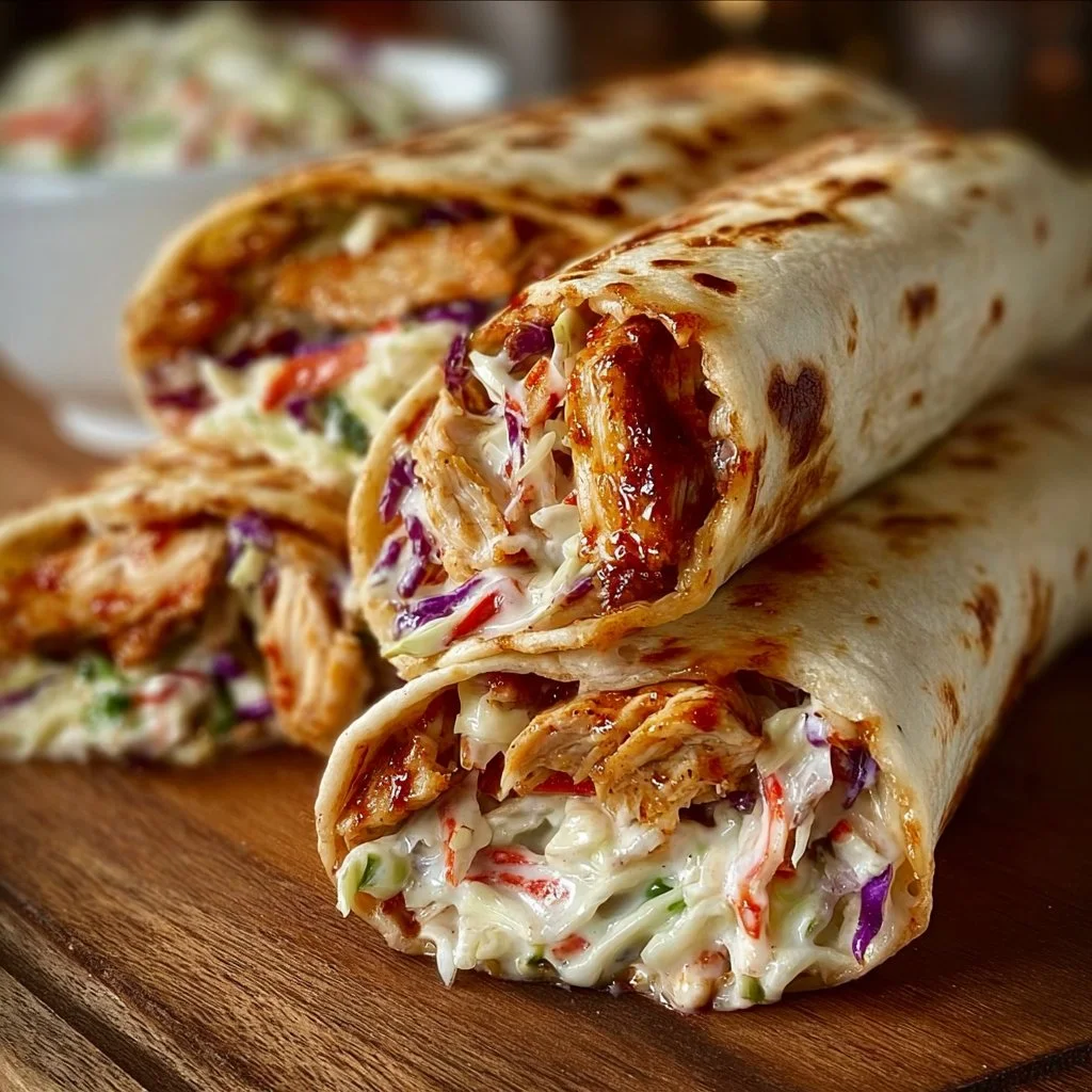 BBQ Chicken Coleslaw Wraps