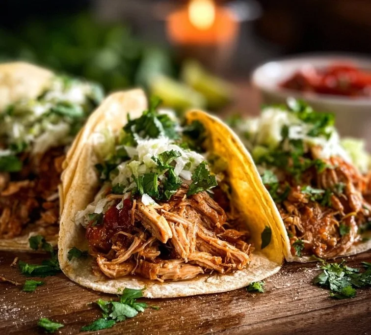Classic Slow Cooker Shredded Chicken Tacos