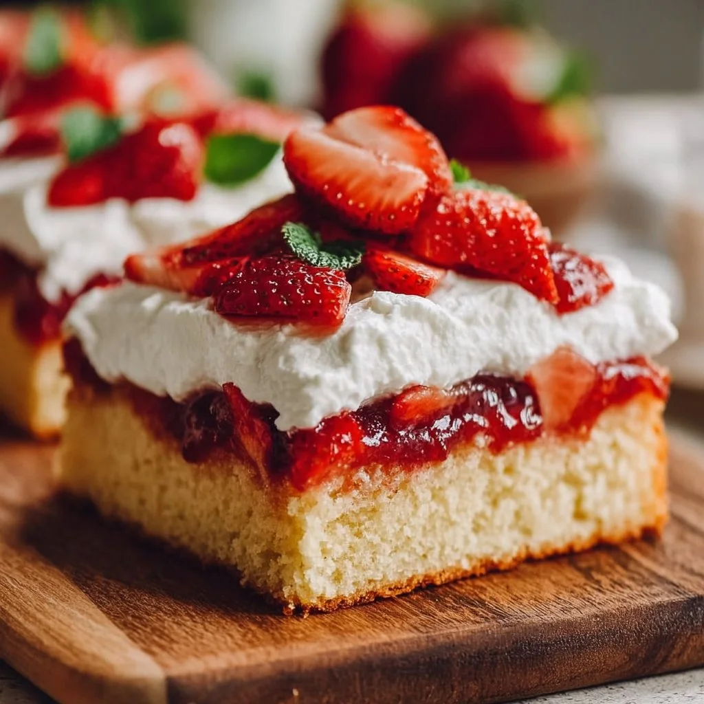 Easy Strawberry Shortcake Sheet Cake