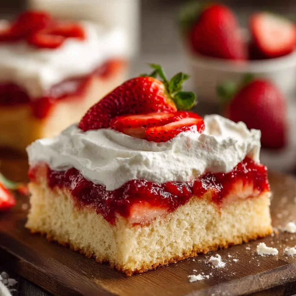 Easy Strawberry Shortcake Sheet Cake for a Crowd