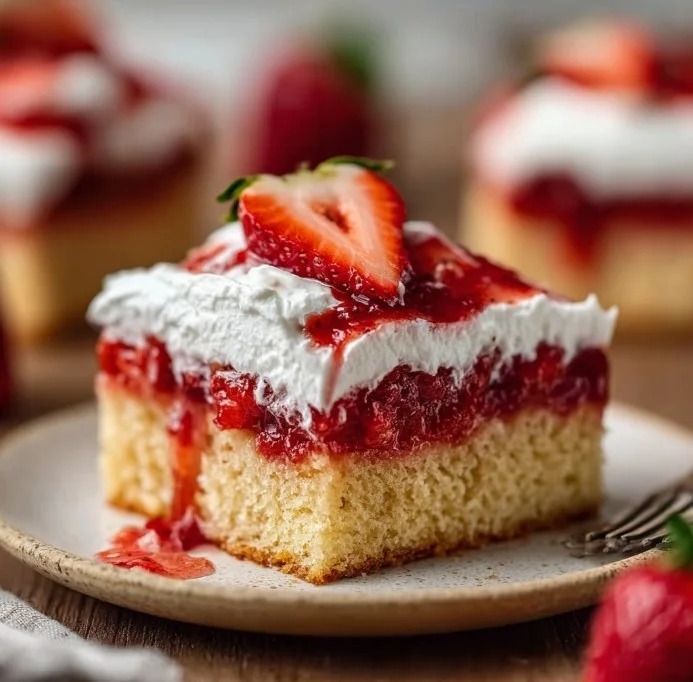 Easy Strawberry Shortcake Sheet Cake for a Crowd