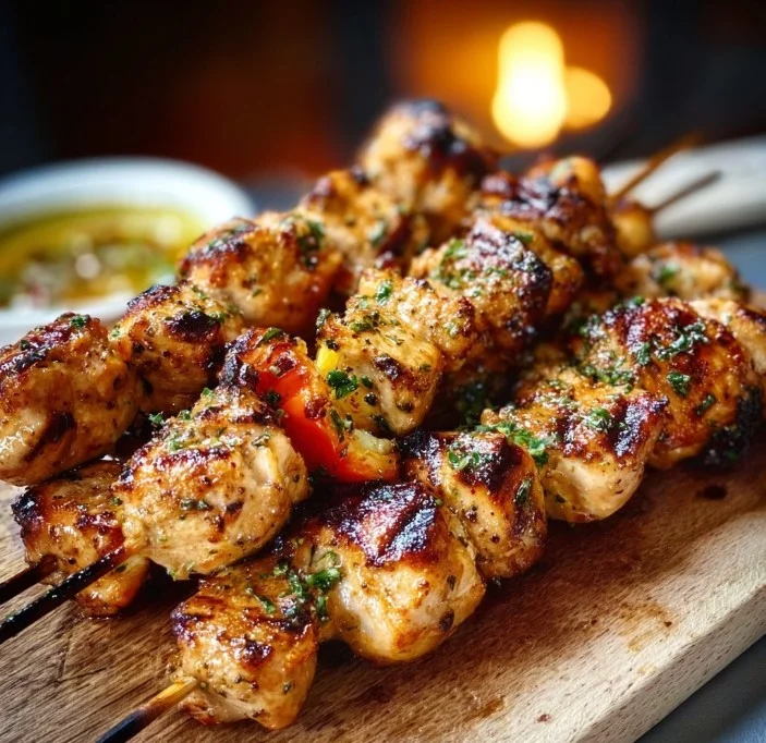 Grilled Chicken Skewers with Cowboy Butter