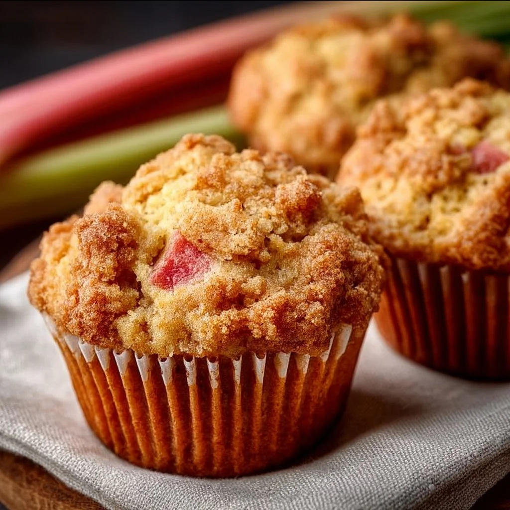 Healthy Rhubarb Muffins