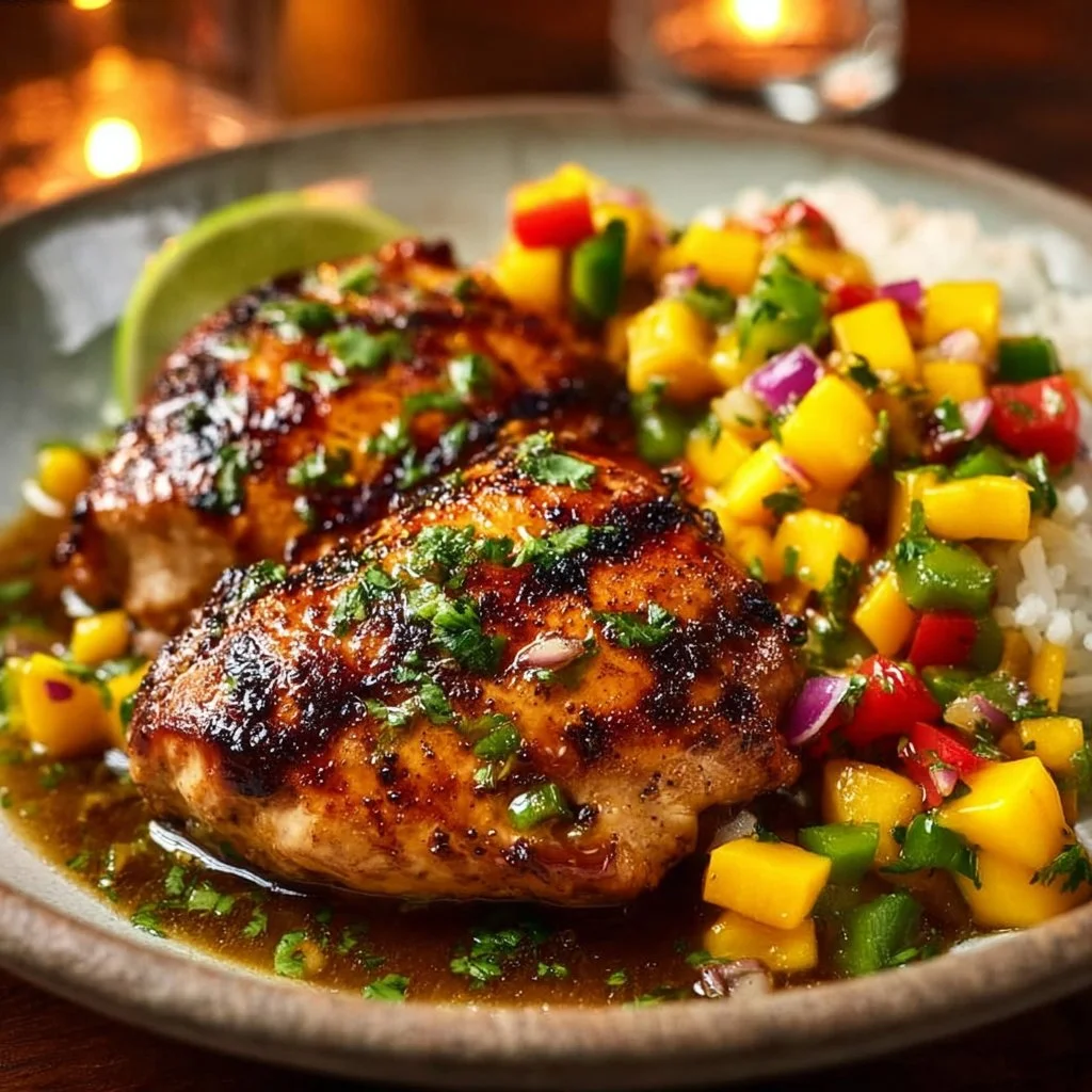 Honey Lime Chicken with Mango Salsa