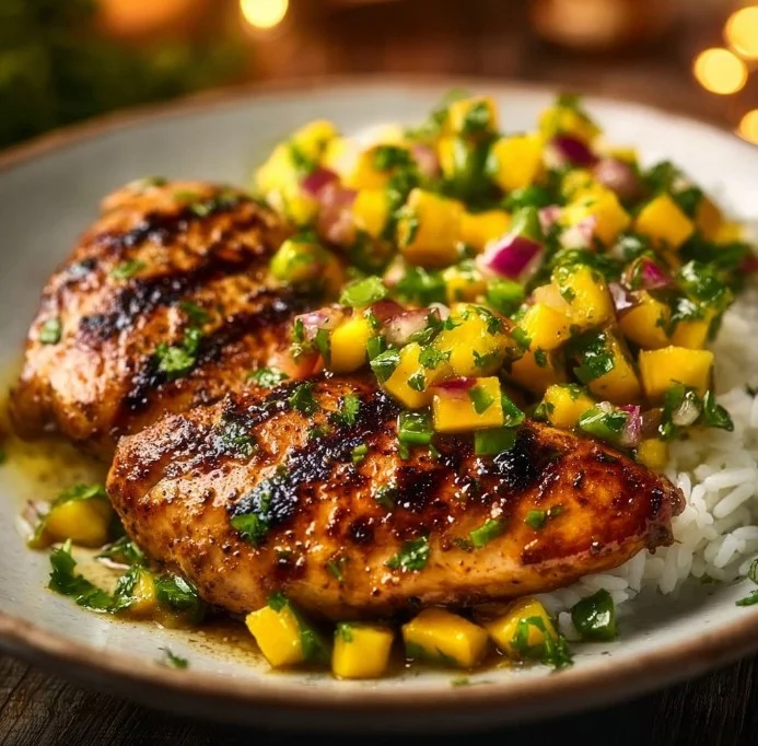 Honey Lime Chicken with Mango Salsa