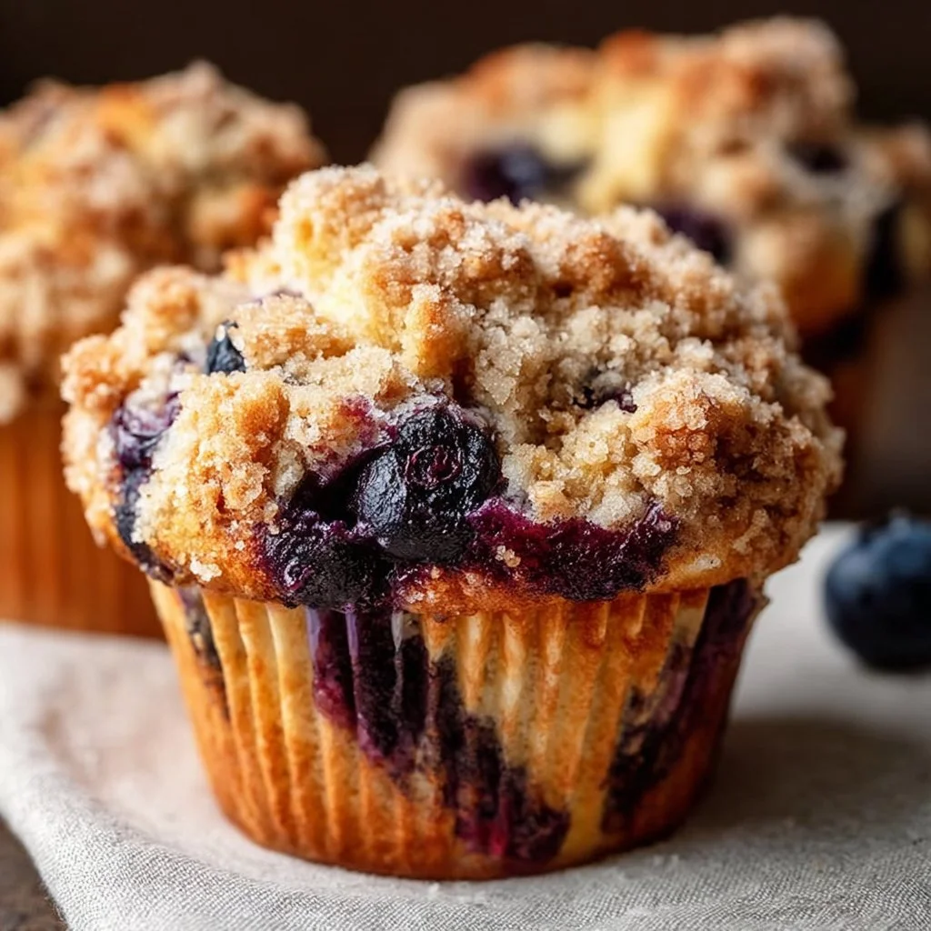 Irresistible Bakery Style Blueberry Streusel Muffins