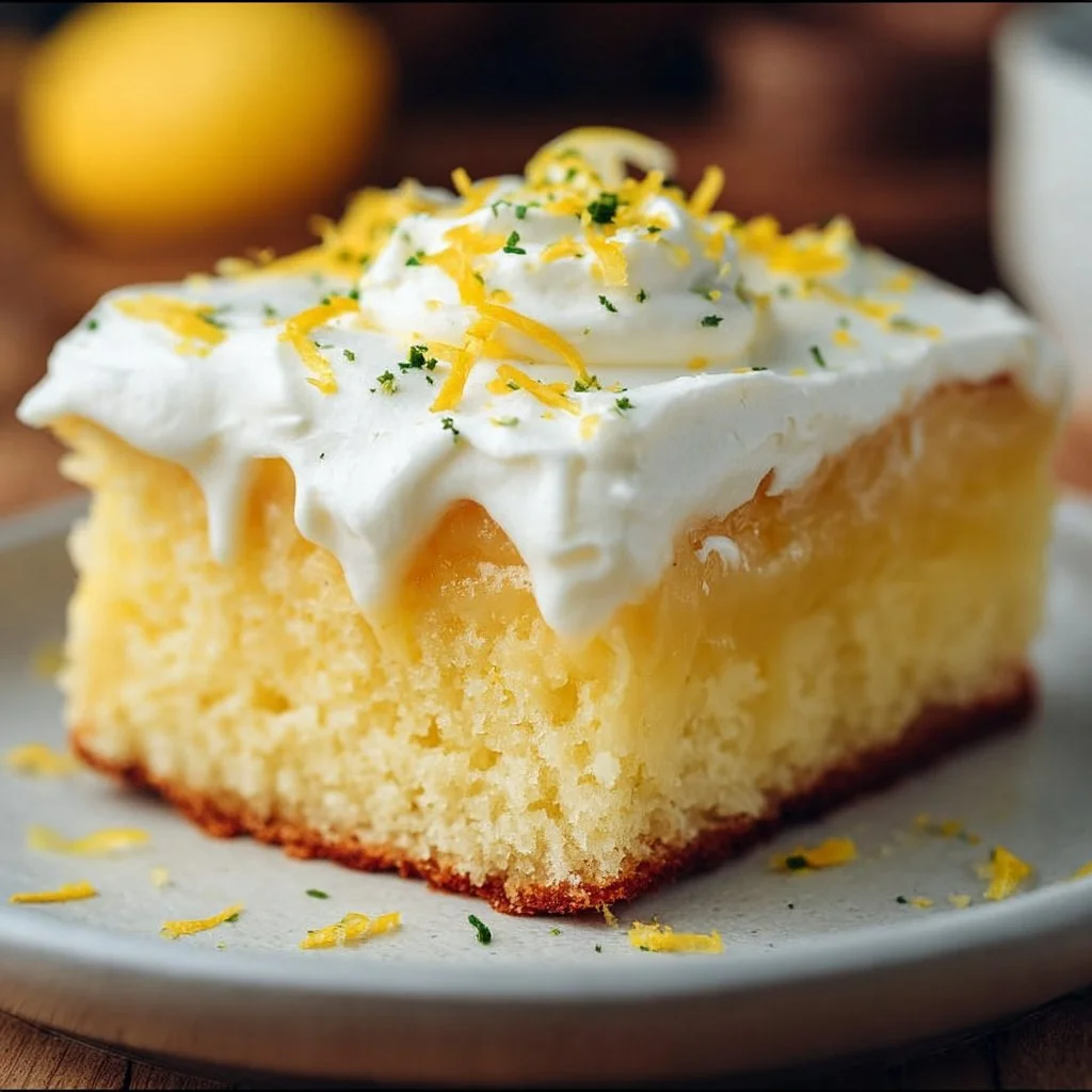 Lemon Cream Poke Cake Recipe