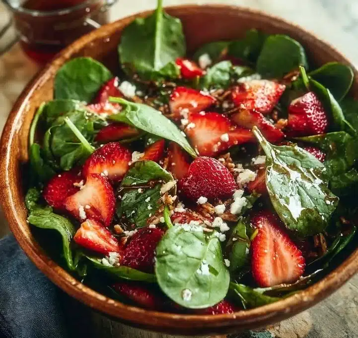 Strawberry Spinach Salad with Homemade Balsamic Vinaigrette