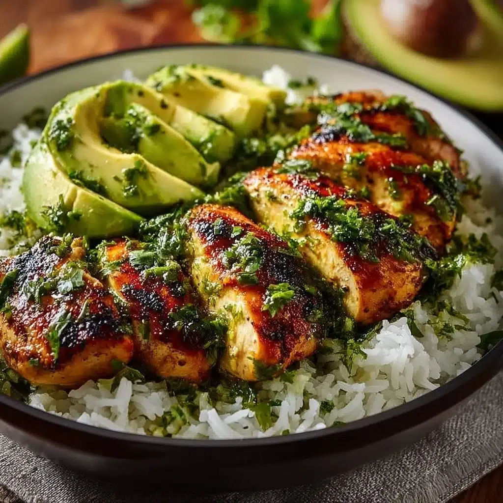 Zesty Cilantro Lime Chicken with Avocado & Jasmine Rice Delight