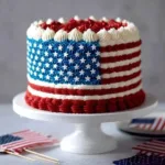 Delicious 4th of July cake decorated with a flag design for Independence Day