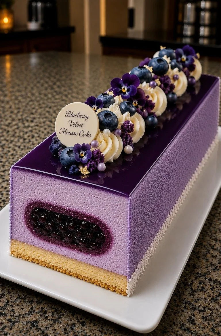 Blueberry Velvet Mousse Cake