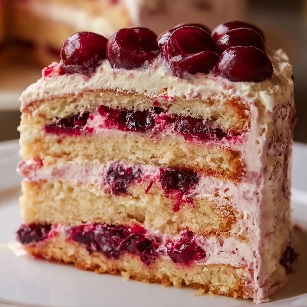 Cherry Layer Cake with Cherry Cream Cheese Frosting