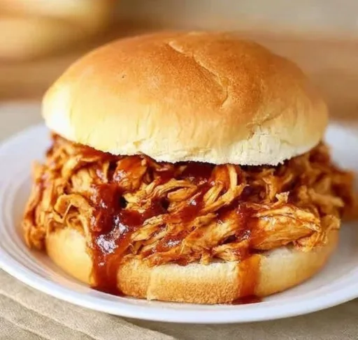 Crockpot BBQ Chicken served on a plate with sides