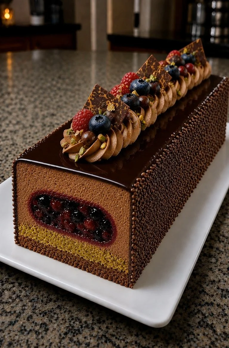 Dubai Chocolate Berry Cake