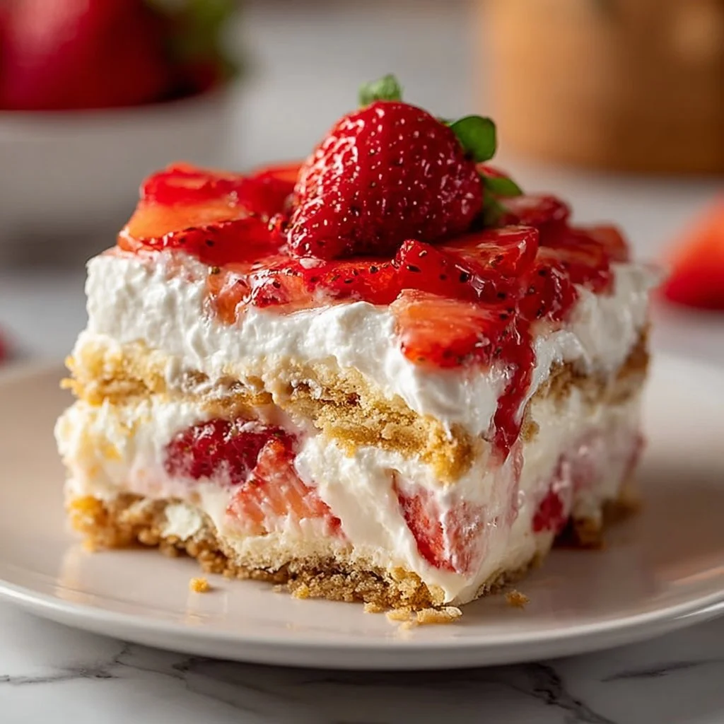 Easy Strawberry Cheesecake Lasagna