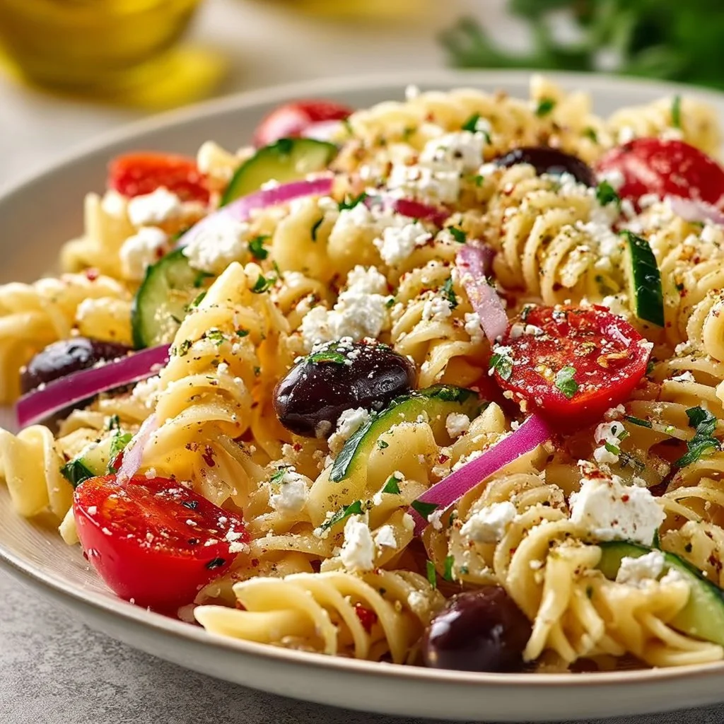 Feta Mediterranean Pasta Salad