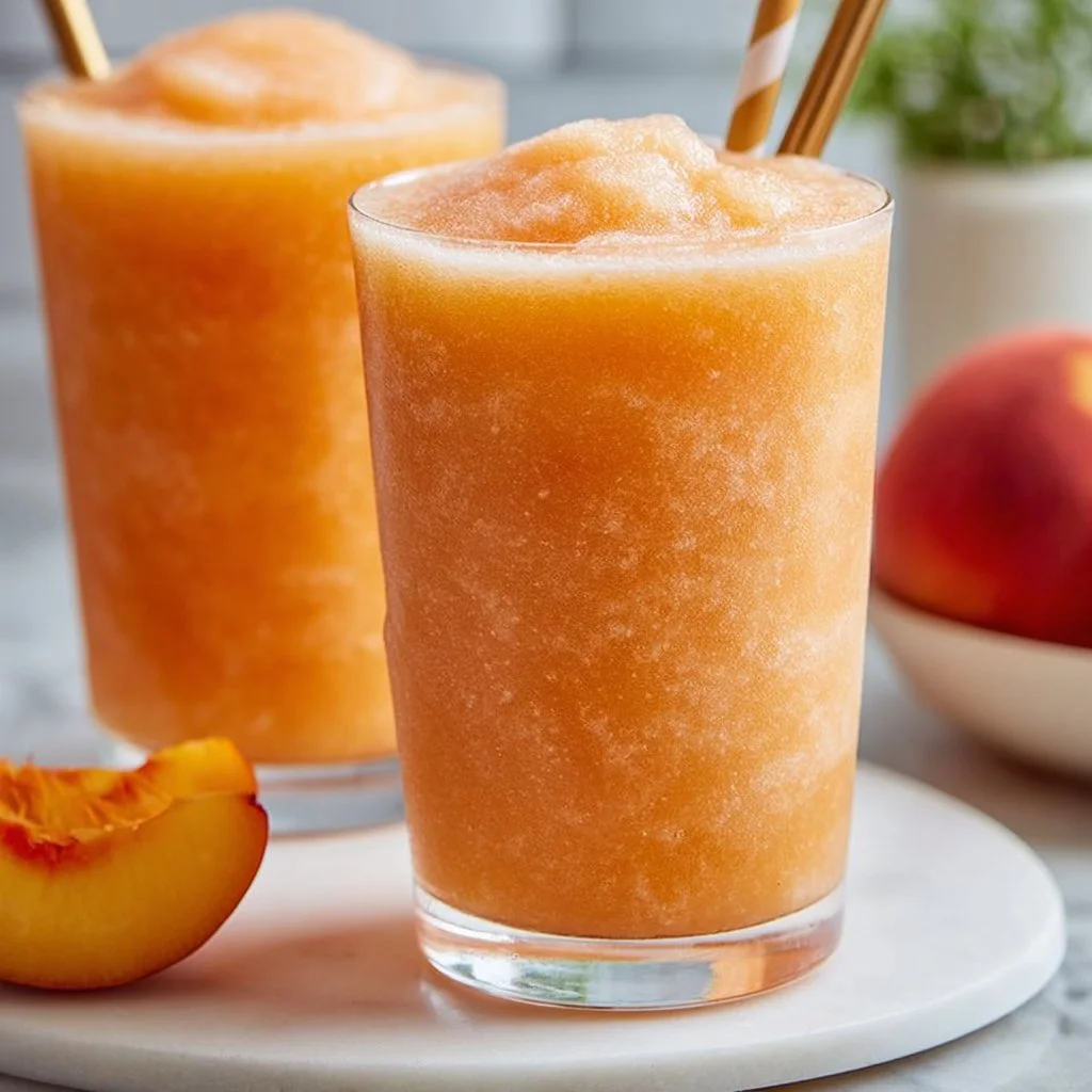 Homemade Peach Slurpees