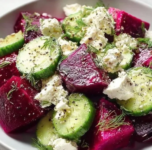 Irresistible beet feta salad with fresh ingredients and vibrant colors