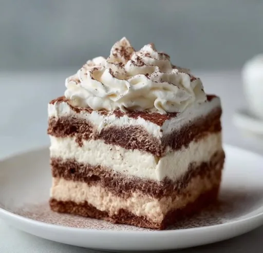 Homemade layered ice cream cake with chocolate and vanilla layers topped with sprinkles.