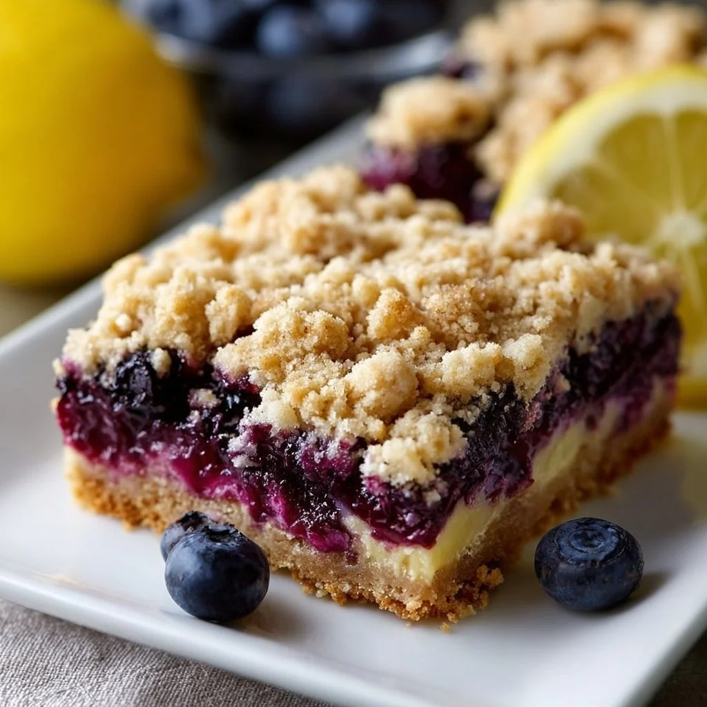 Lemon Blueberry Streusel Bars