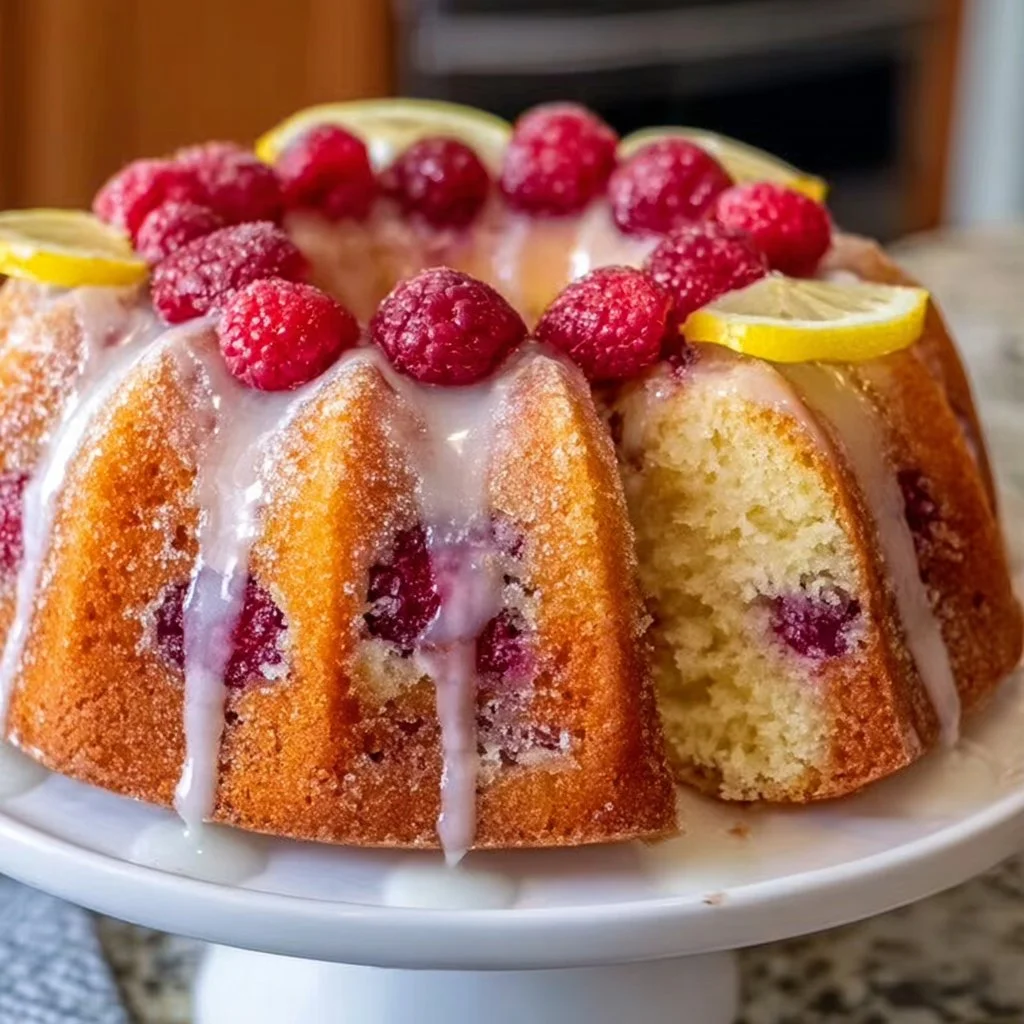Lemon Raspberry Bundt Cake