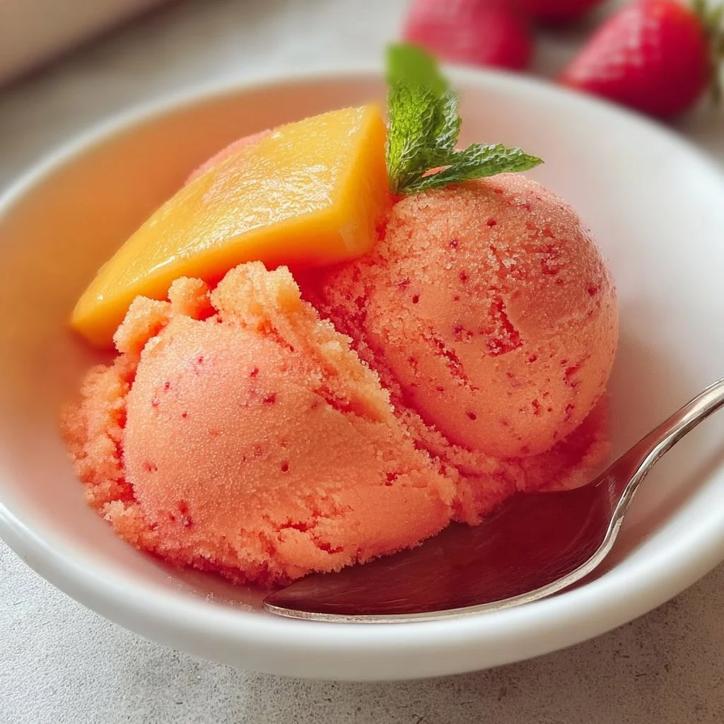 Mango Strawberry Sorbet