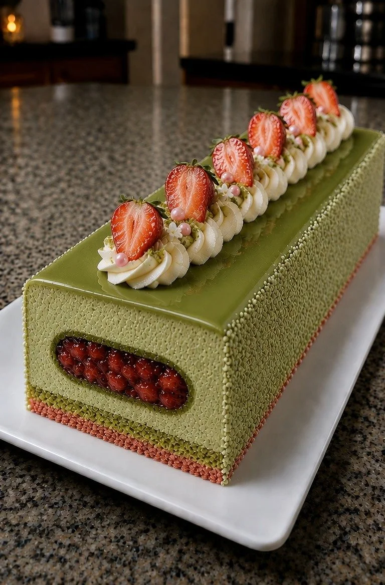 Matcha Strawberry Cake