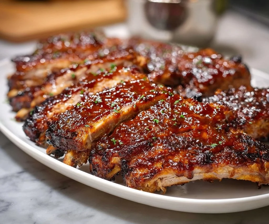 BBQ Ribs in the Oven with Sticky Sweet Sauce