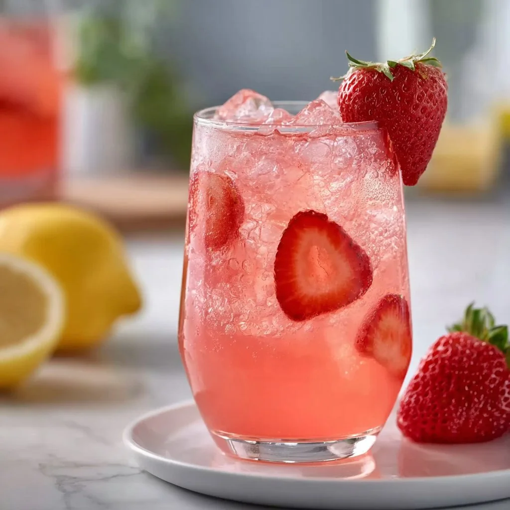 Fresh Pink Strawberry Lemonade
