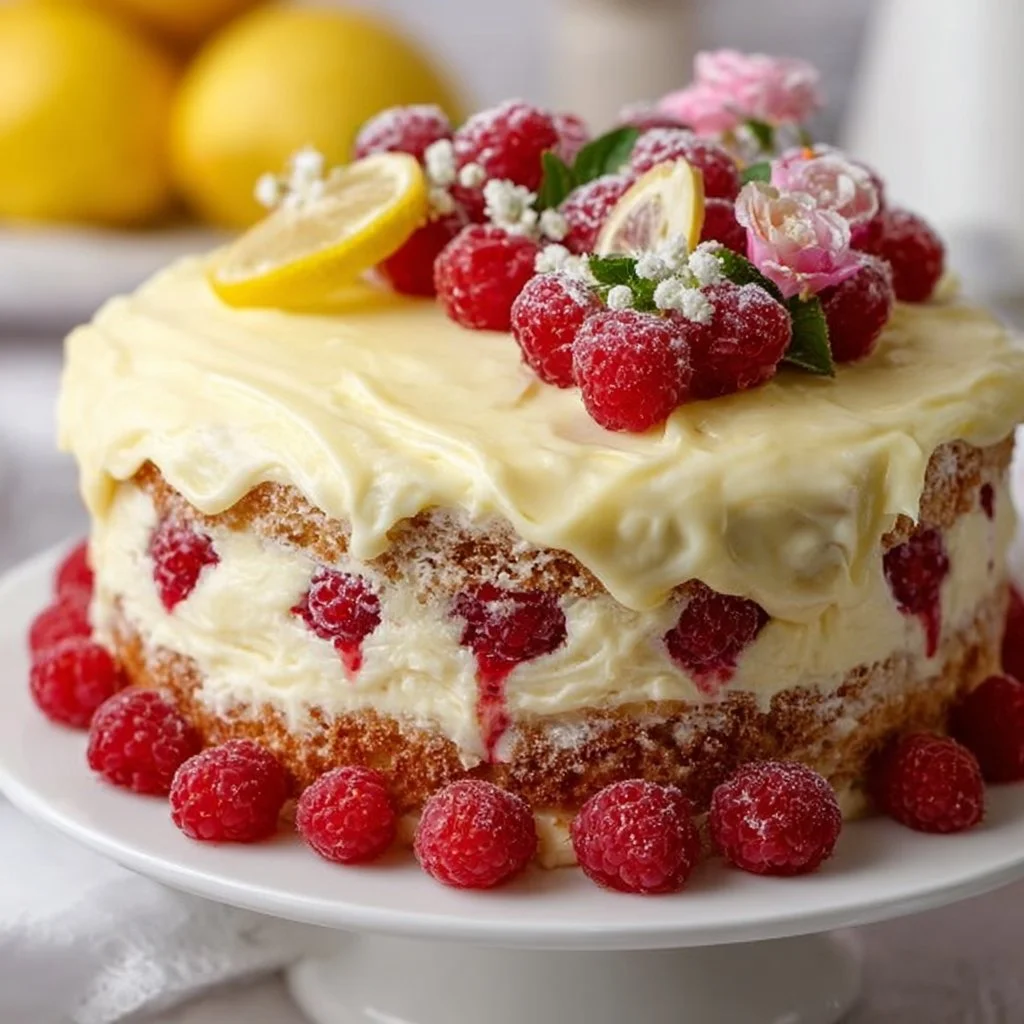Raspberry Cake with Lemon Buttercream